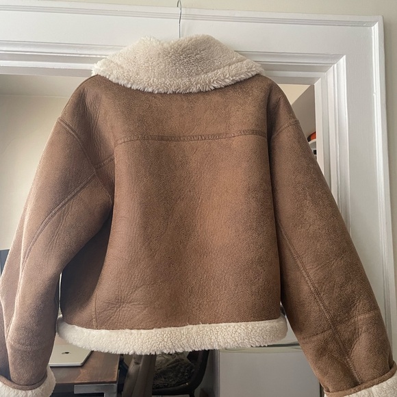 Mango SHEARLING-LINED LEATHER-EFFECT JACKET - Picture 7 of 7